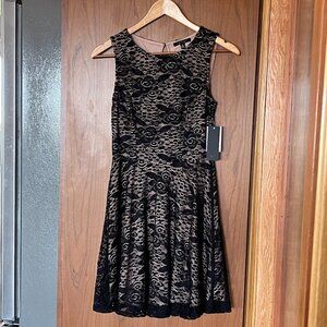Lace dress-NWT-XS-black/nude